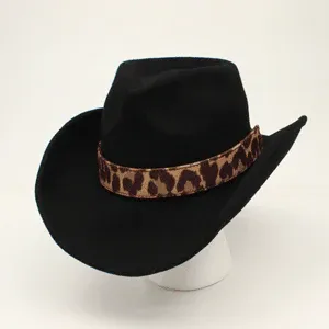 Hat Band Leopard Tassel Brown