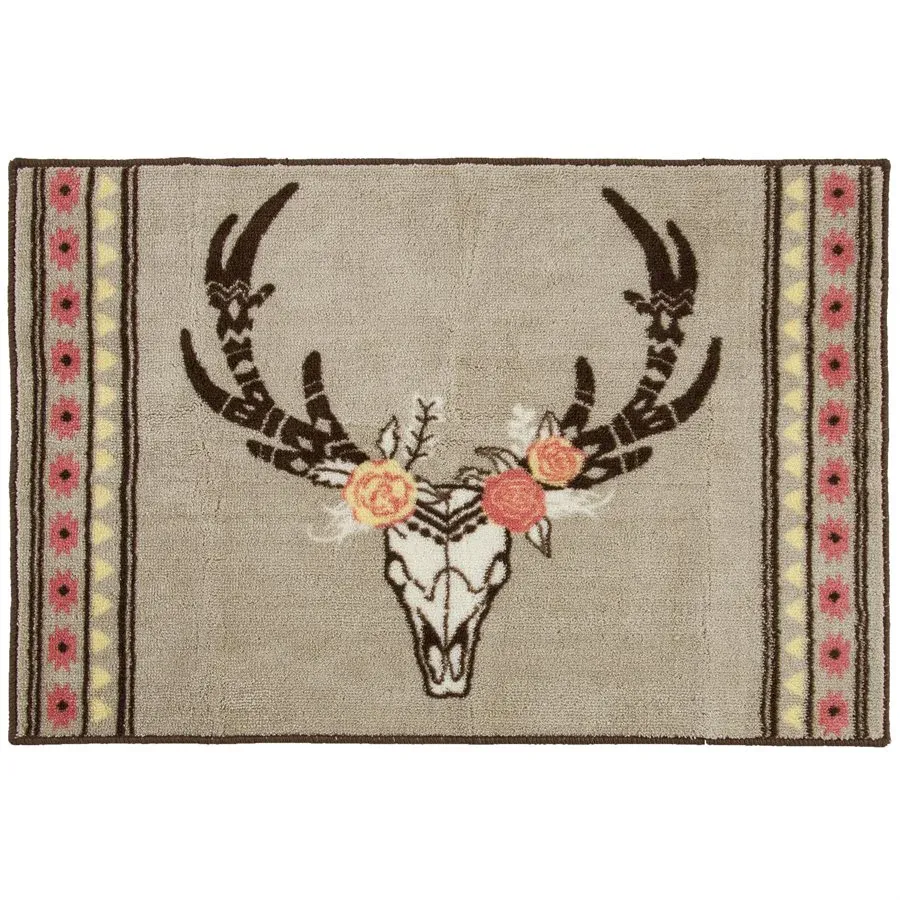 HiEnd 24x36 Floral Kitchen/Bath Rug - Desert Skull