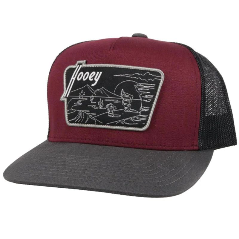 Hooey "Davis" Snapback Cap - Maroon/Black