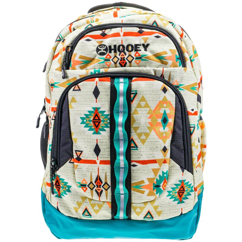 Hooey "Ox" Backpack - Cream/Pink Aztec/Turquoise