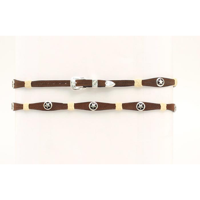 Genuine Leather Scalloped Hat Band - Medium Brown