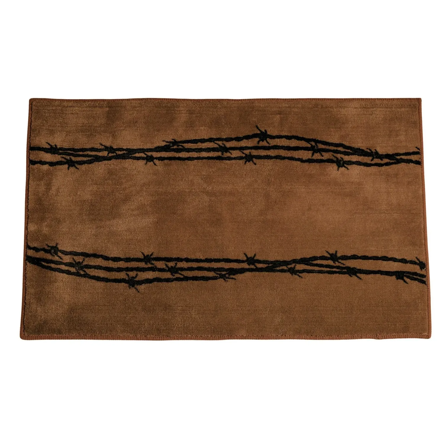 Hiend Accents Barbwire Kitchen/Bath Rug - Chocolate Barbwire