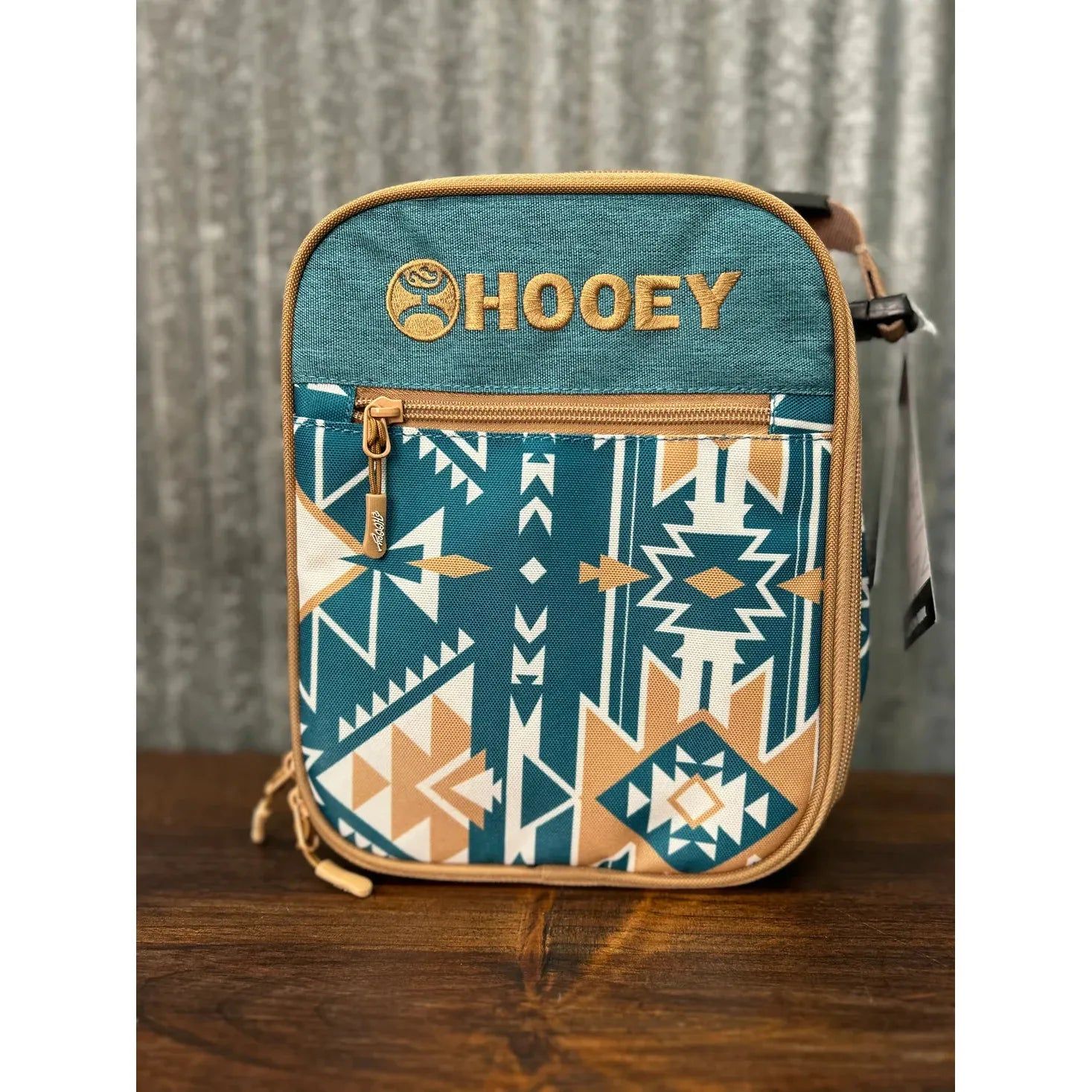 Hooey Aztec Print Lunchbox- Teal