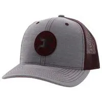 Hooey Blush Trucker Cap - Grey &amp; Burgundy w/Burgundy Circle Logo
