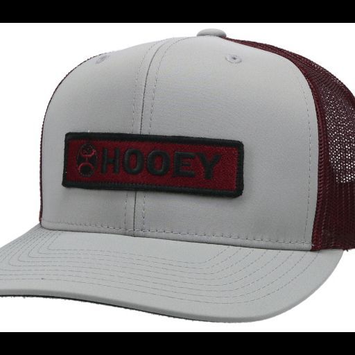 Hooey Lockup Trucker Cap - Grey/Maroon