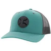 Hooey Youth Blush Trucker Cap - Teal &amp; Grey w/Circle Patch