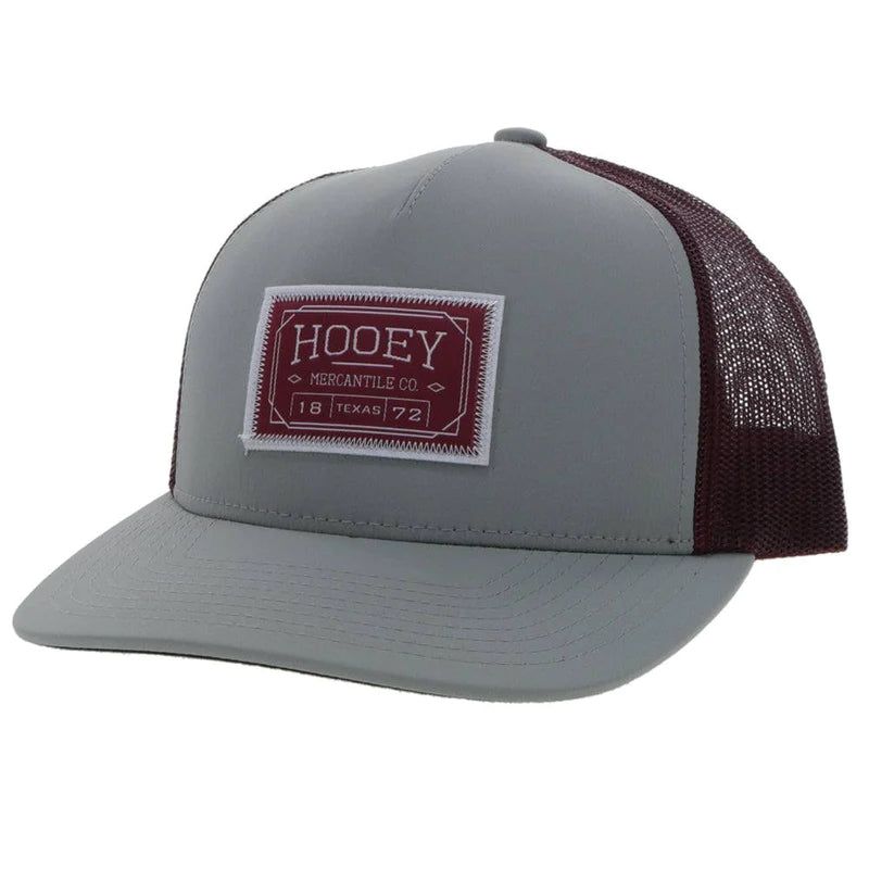 Hooey "Doc" Trucker Cap - Grey/Maroon