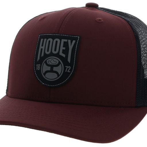 Hooey Bronx Trucker Cap - Maroon &amp; Black w/Patch