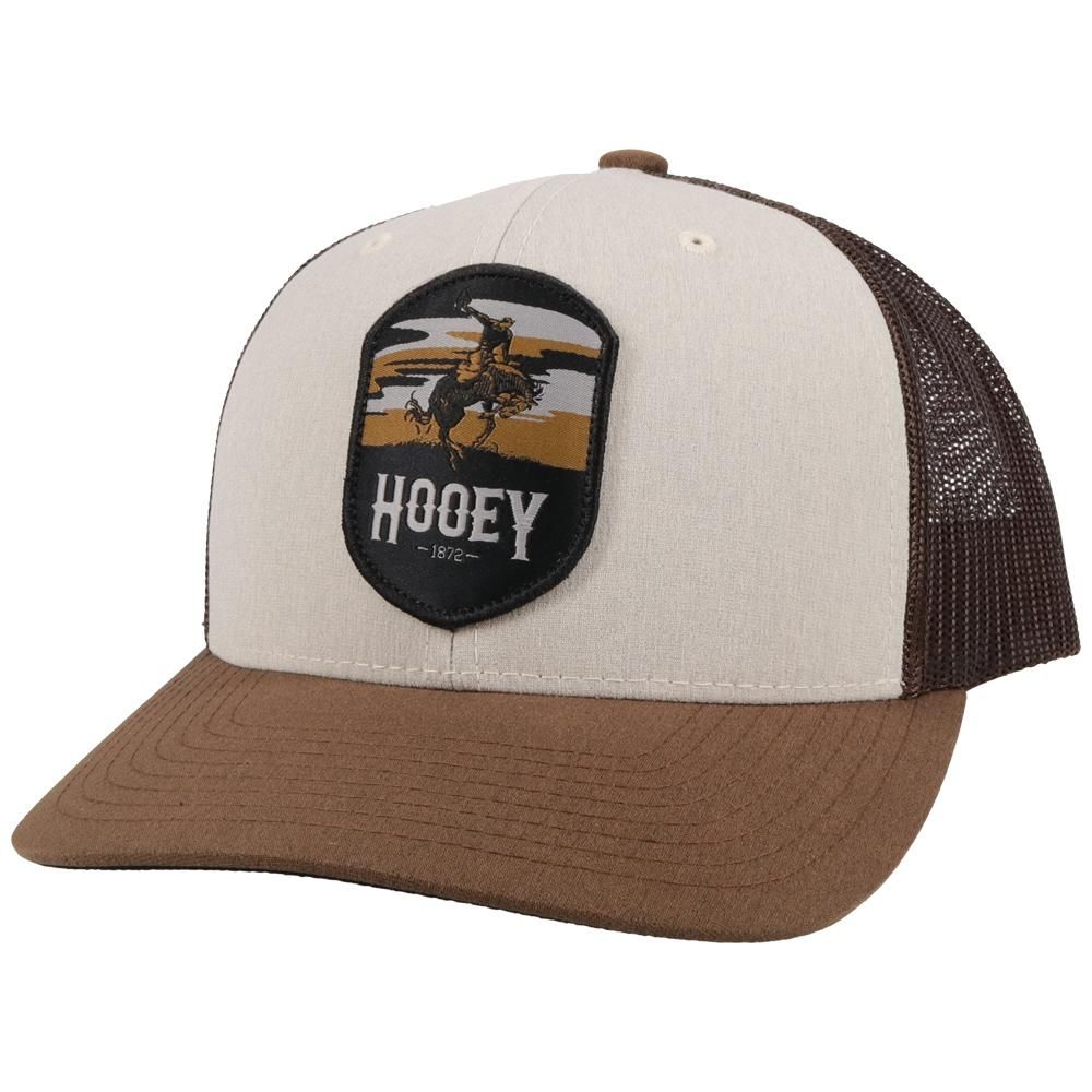 Hooey Cheyenne Trucker Cap - Cream/Brown w/Brown Patch