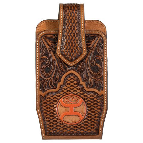Hooey Cell Phone Case Tooled Orange
