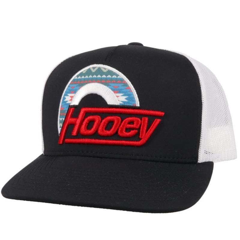 Hooey Suds Trucker Cap - Black &amp; White w/Red Logo