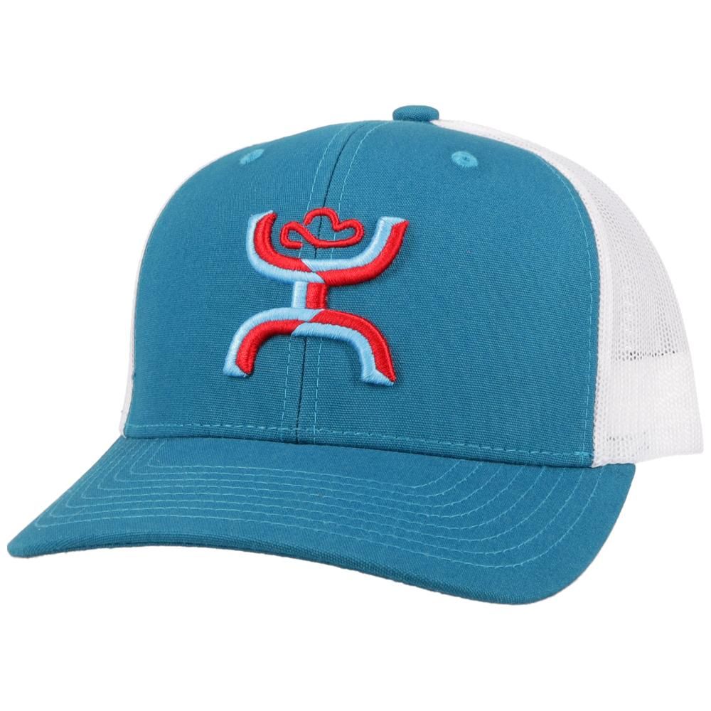 Hooey Sterling Trucker Cap - Turquoise &amp; White w/Logo