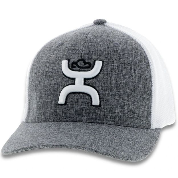 Hooey Youth Cayman Flexfit Cap - Grey &amp; White w/Logo