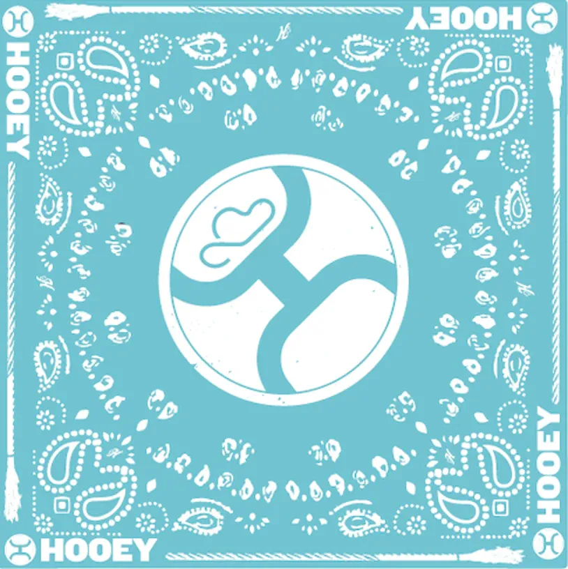 Hooey Turquoise/White Cotton Bandana 22 x 22