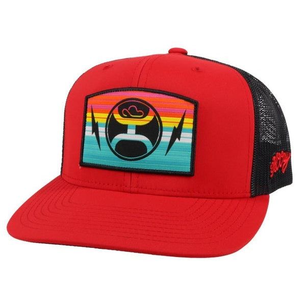 Hooey Youth San Lucas Trucker Cap - Red &amp; Black w/Rectangle Patch