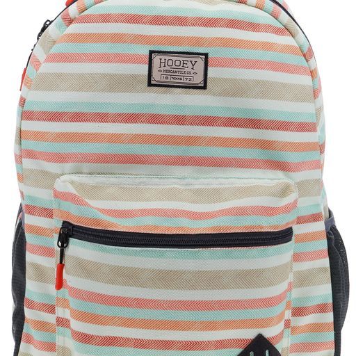 Hooey "Recess" Backpack - Tan Stripes/Rust Grey