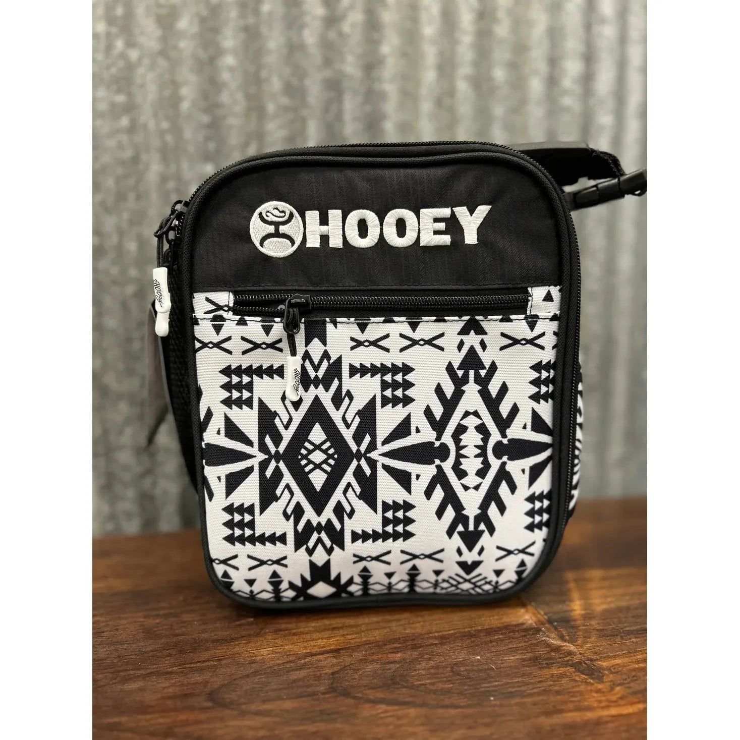 Hooey Aztec Print Lunchbox- Black/White