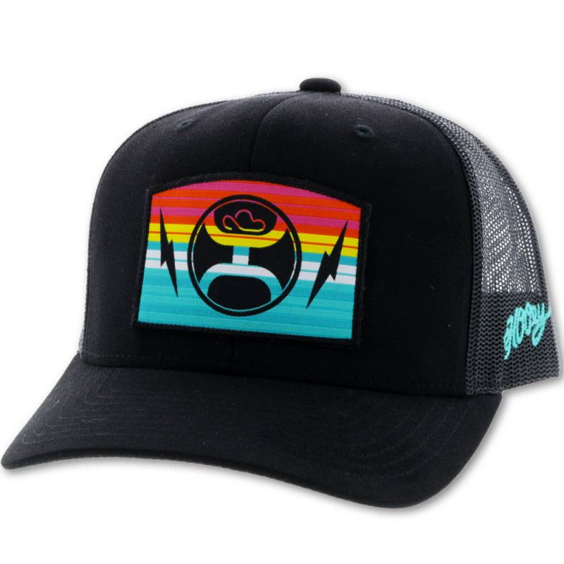 Hooey Youth San Lucas Trucker Cap - Black &amp; Black w/Rectangle Patch