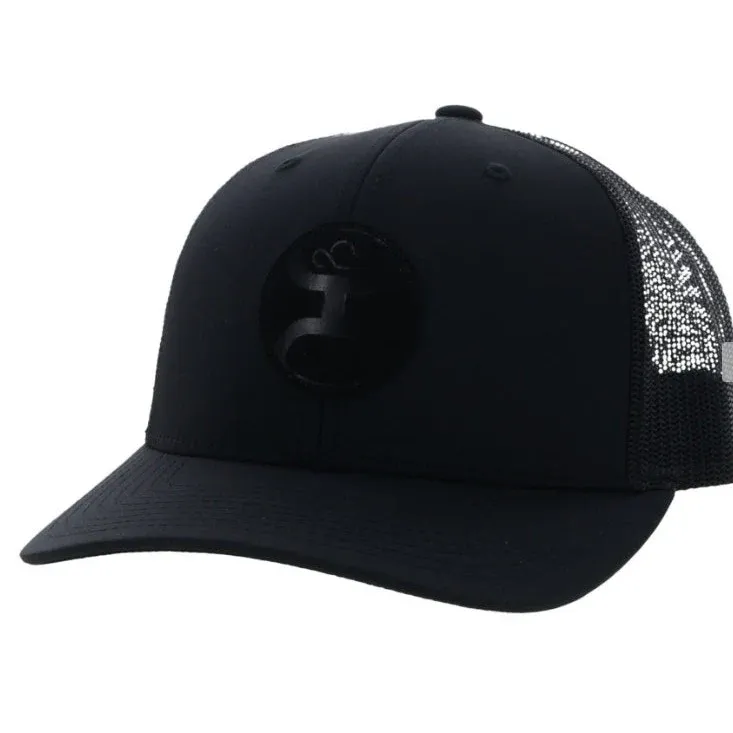 Hooey Blush Trucker Cap - Black w/Grey Circle Patch