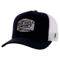 Hooey John Wayne Trucker Cap- Black/White
