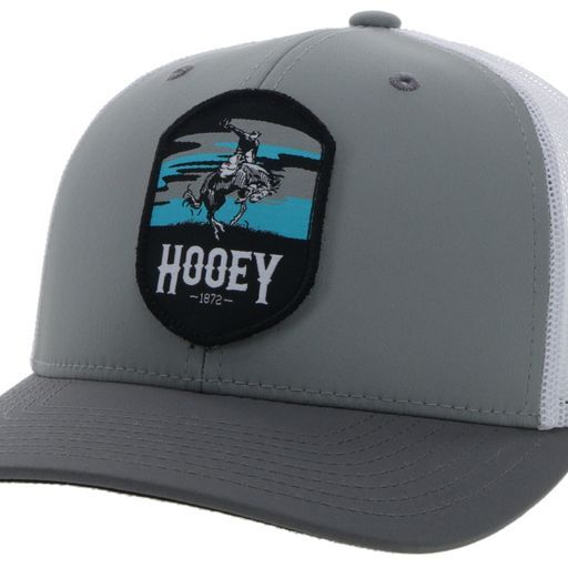 Hooey Youth Cheyenne Trucker Cap - Grey &amp; White w/Patch