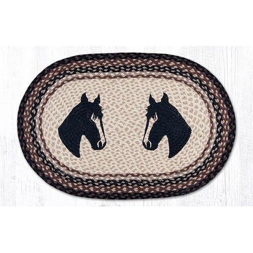 Horse Portrait Oval Patch Rug