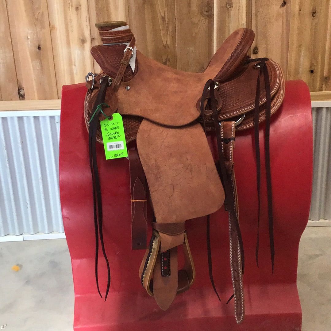 Irvine 14" Rough Out 1/2 Tooled Wade Saddle