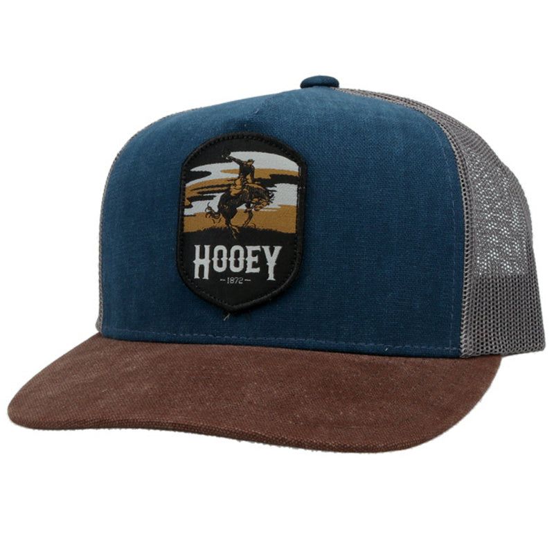 Hooey Cheyenne Trucker Cap - Blue &amp; Charcoal w/Patch