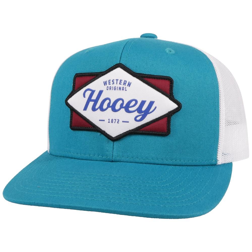 Hooey Diamond Trucker Cap - Teal &amp; White w/Patch