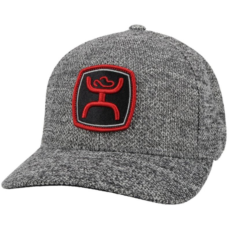 Hooey Grey 6 Panel Flexfit w/Red/Black Patch Youth
