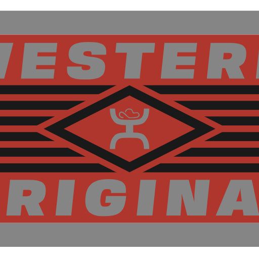 Hooey Western Original Rectangle Sticker - Red/Grey/Black