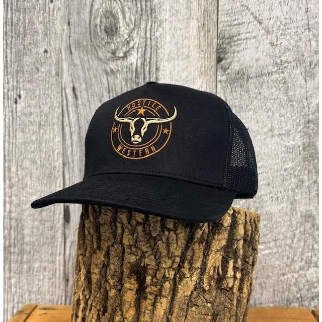Hostile Western Bull Snapback Cap- Black