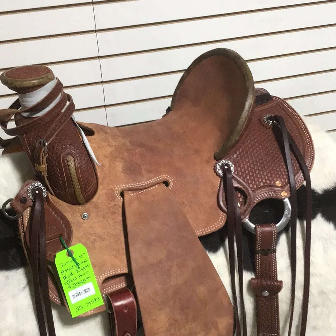 Irvine 15" Association Modified Rigging Seat Saddle - 3/4 Basic Tooling Post Horn-1