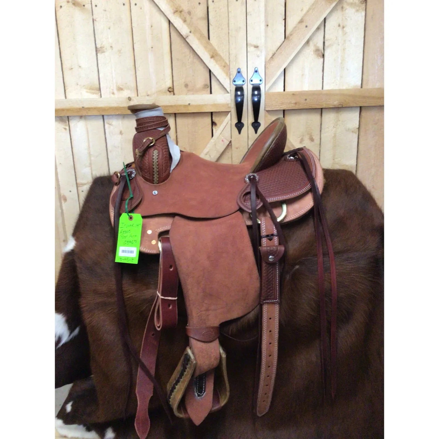 Irvine 14" Post Horn Association Modified Ranch Saddle - 1/4 Basic Tooling-1