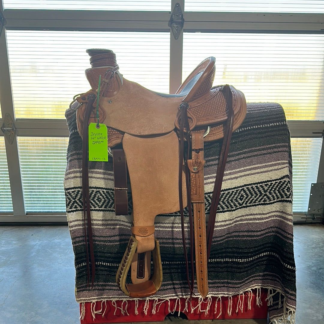 Irvine 14" Wade Ranch Saddle - 1/2 Basic Tooling Inlay Seat