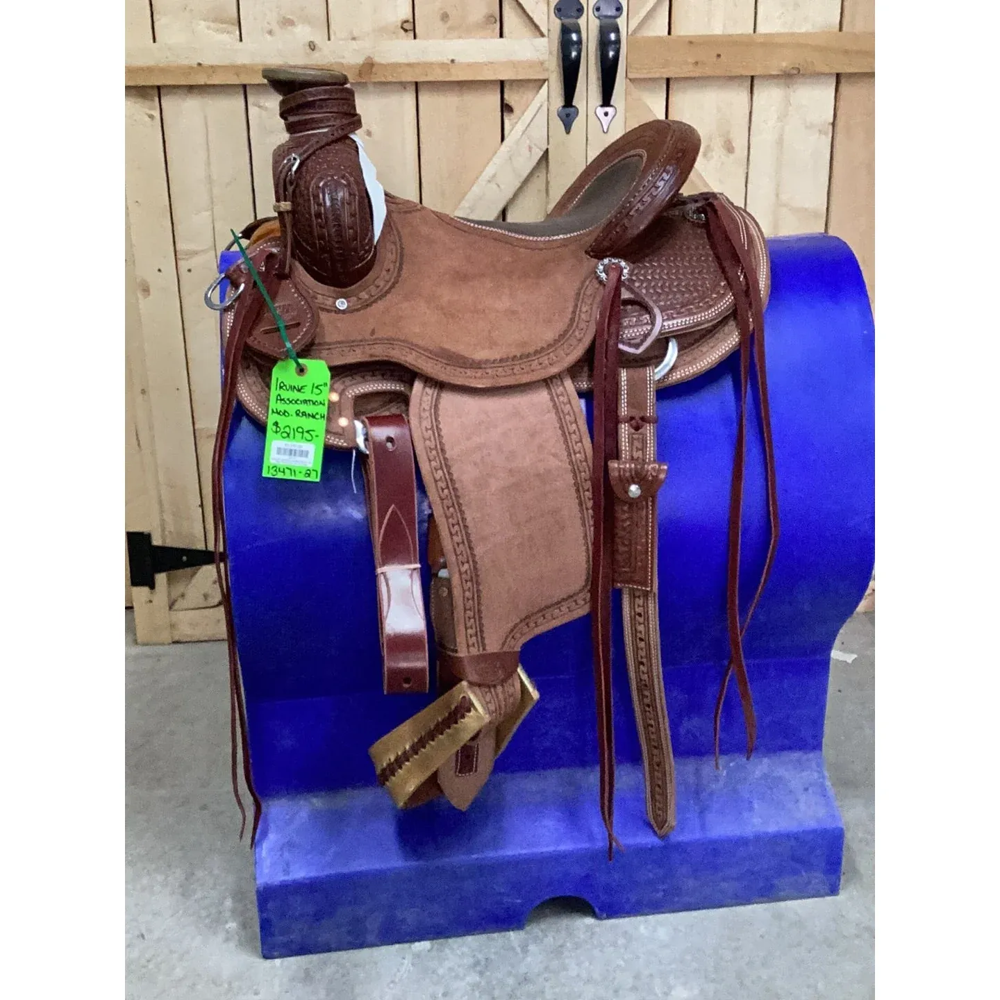 Irvine 15" Association Modified Ranch - 3/4 Basic Tooling Post Horn Inlay Seat