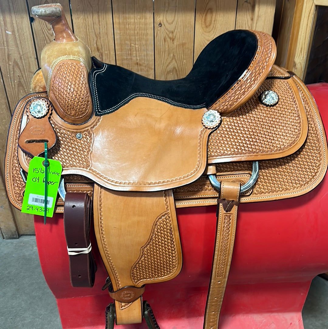 Irvine 15.5" OY Roping Saddle-5