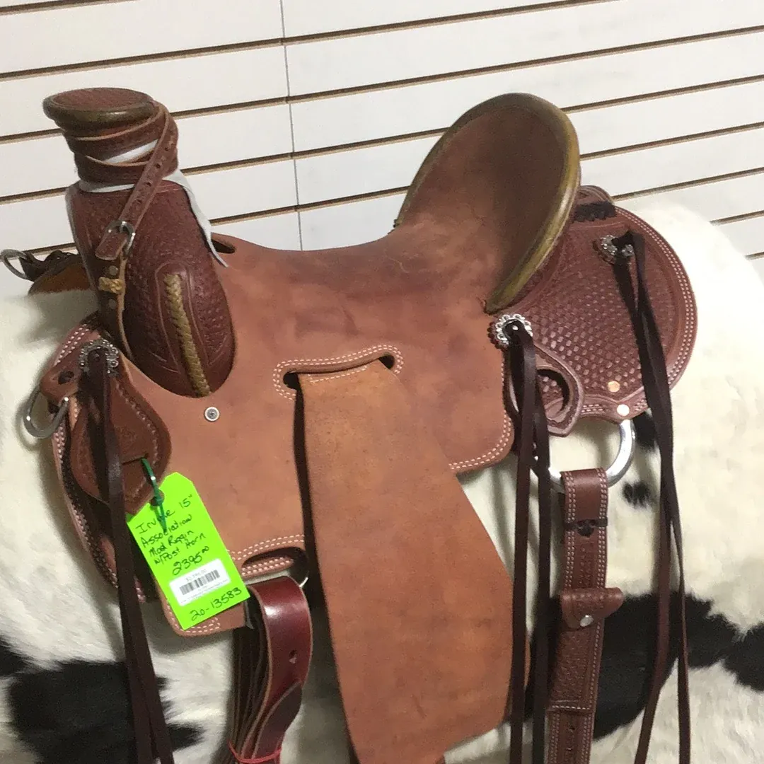 Irvine 15" Association Modified Rigging Seat Saddle - 3/4 Basic Tooling Post Horn-2