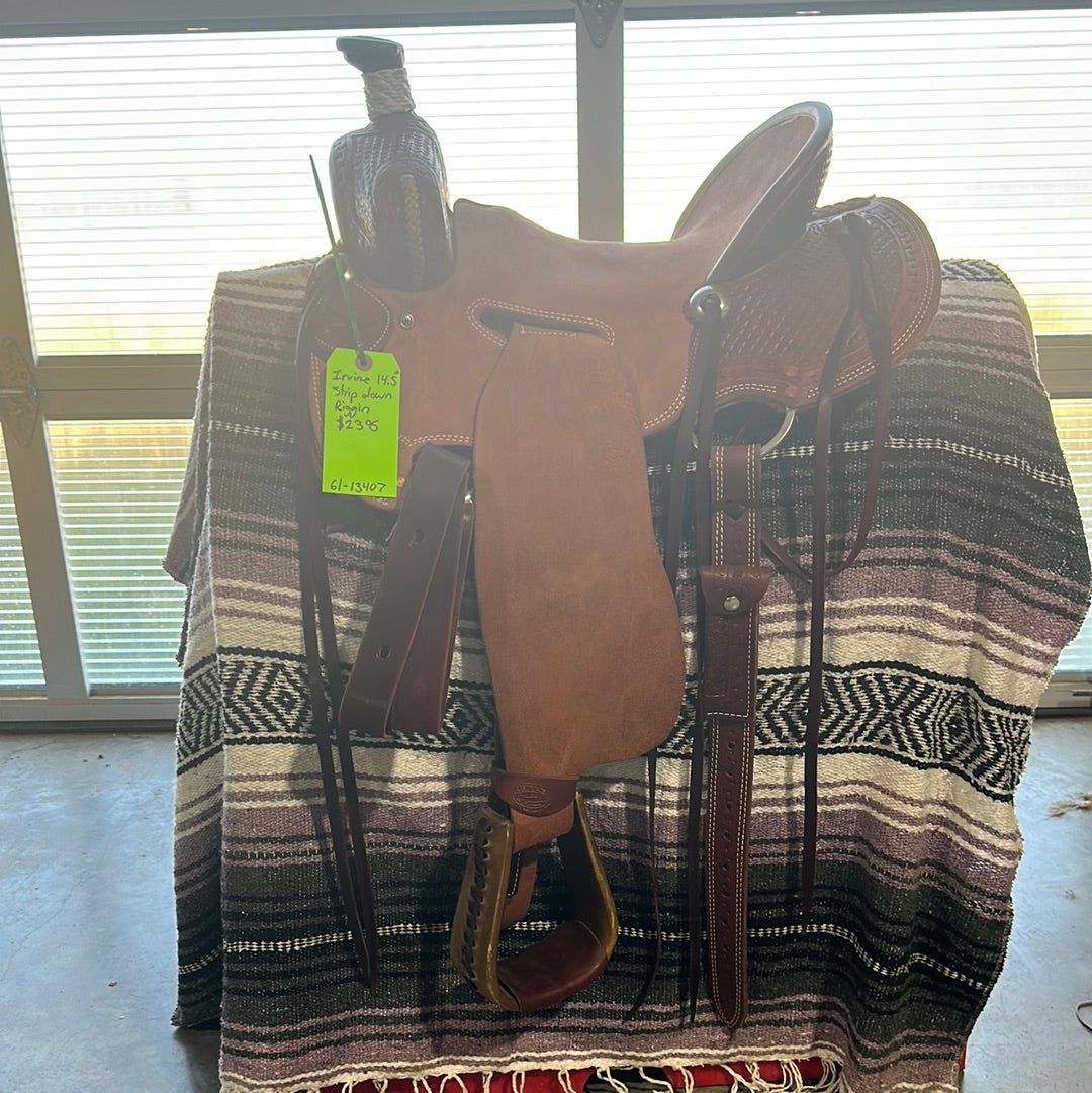 Irvine 14.5" Tooled Strip Down Riggin Saddle