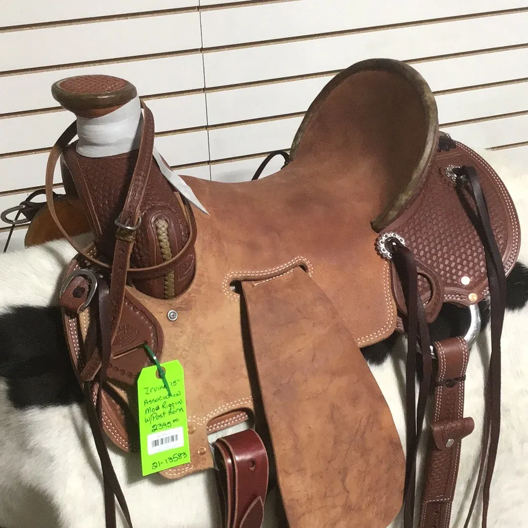 Irvine 15" Association Modified Rigging Seat Saddle - 3/4 Basic Tooling Post Horn