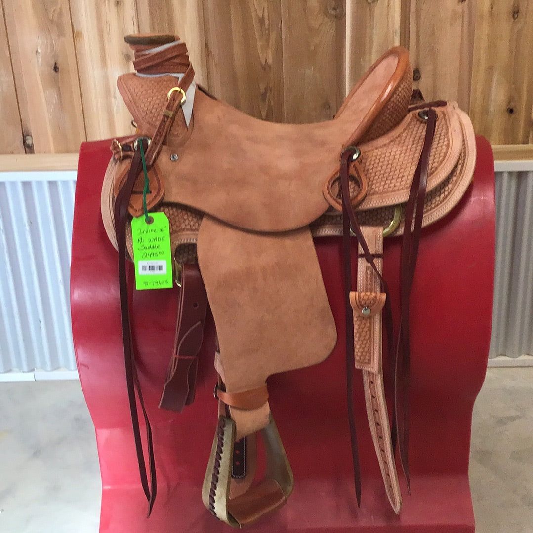 Irvine 16" Rough Out 1/2 Tooled Wade Saddle