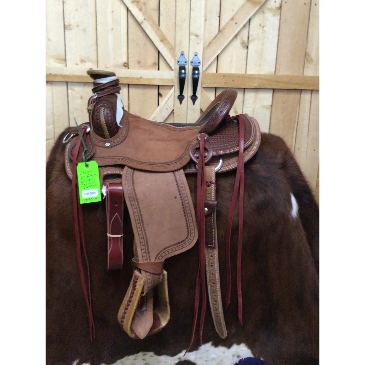 Irvine 16" Post Horn Inlay Seat Association Modified Ranch Saddle - 3/4 Basic Tooling