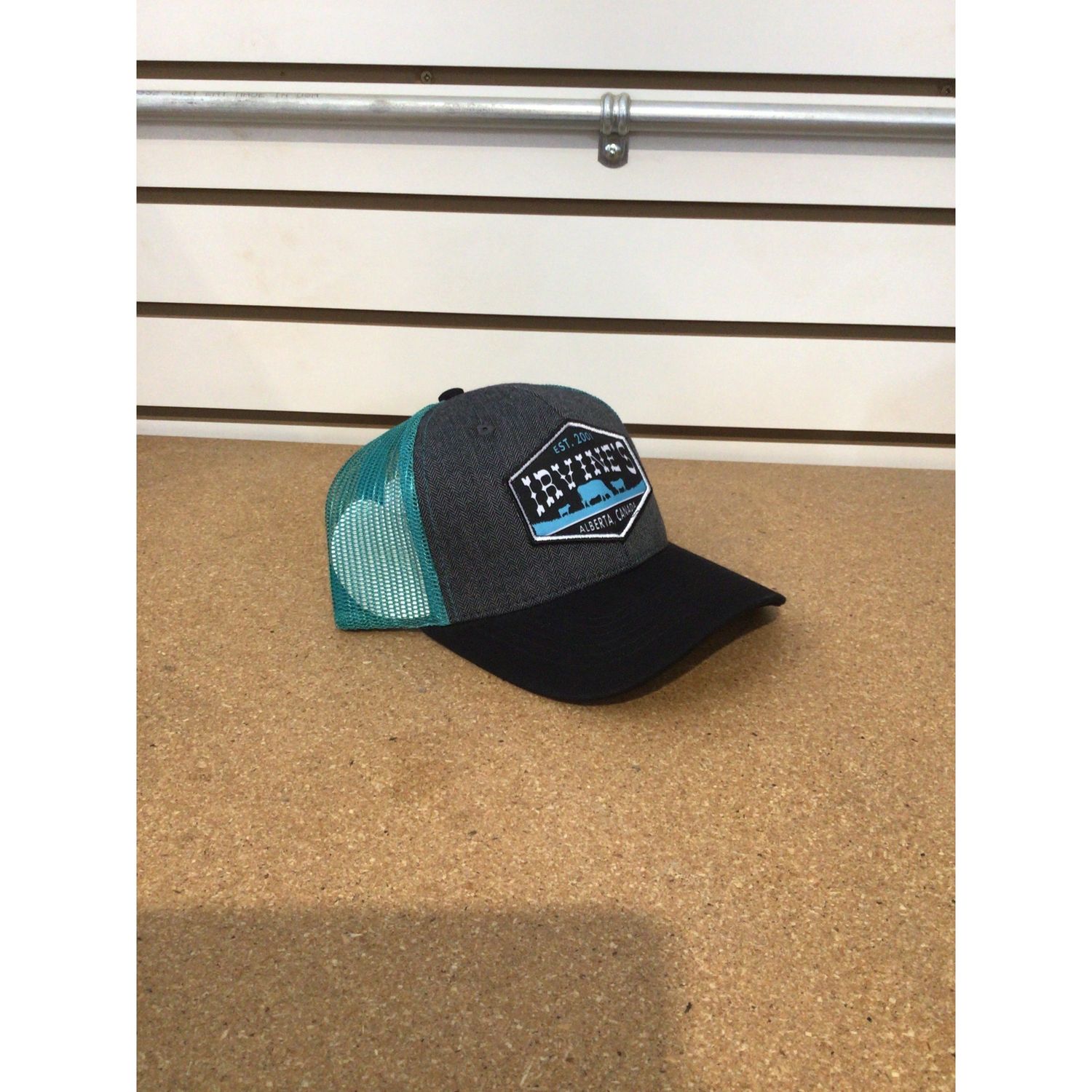 Irvine Cap Herringbone/Black/Turquoise