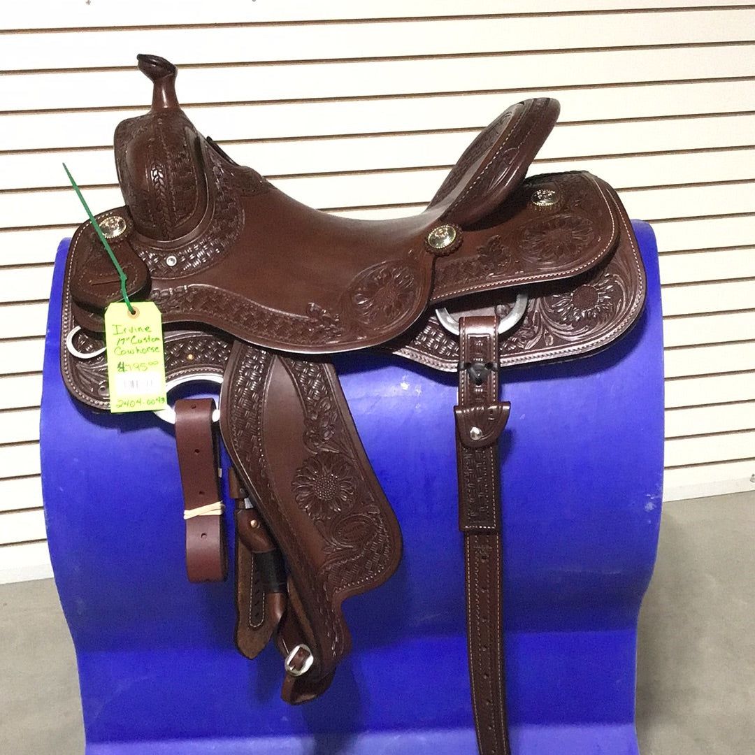 Irvine Custom 17" Cowhorse Saddle-1