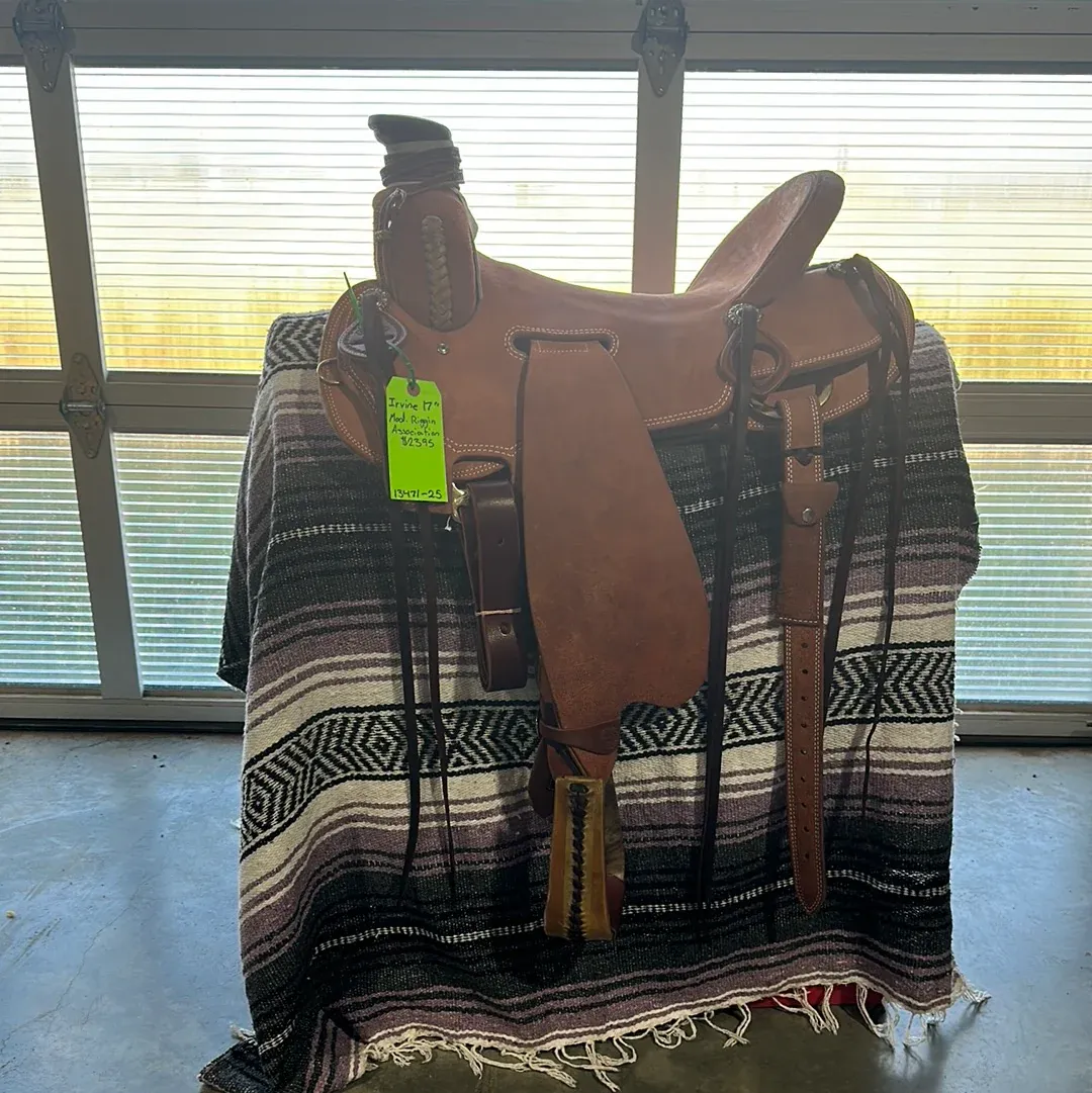 Irvine 17" Association Modified Riggin Seat - Roughout Post Horn
