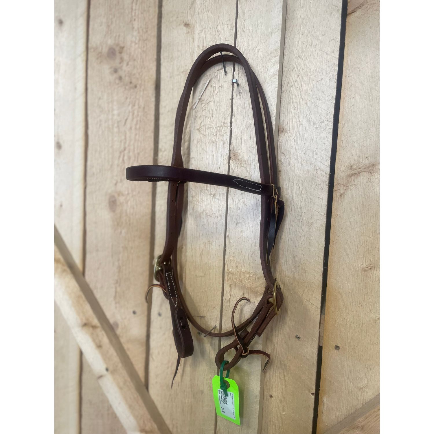 Irvine 2 Buckle Browband Headstall w/Brass Hardware - Dark Oil - 2BUCKLEBBHEADBRASS