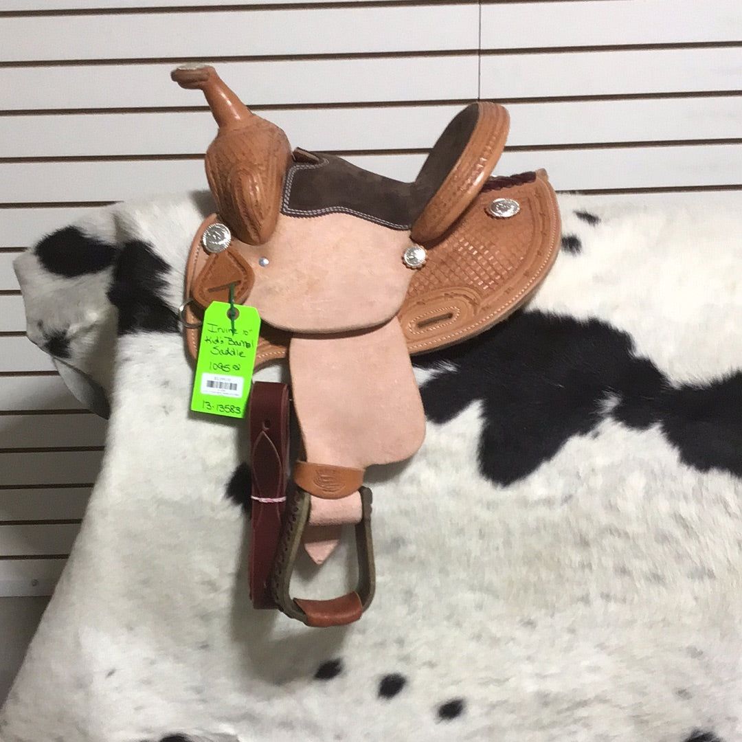 Irvine Kid's 10" Barrel Saddle - 1/2 Basic Tooling-2