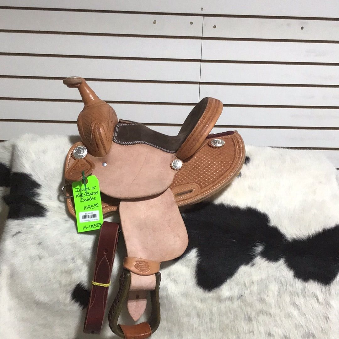 Irvine Kid's 10" Barrel Saddle - 1/2 Basic Tooling-3