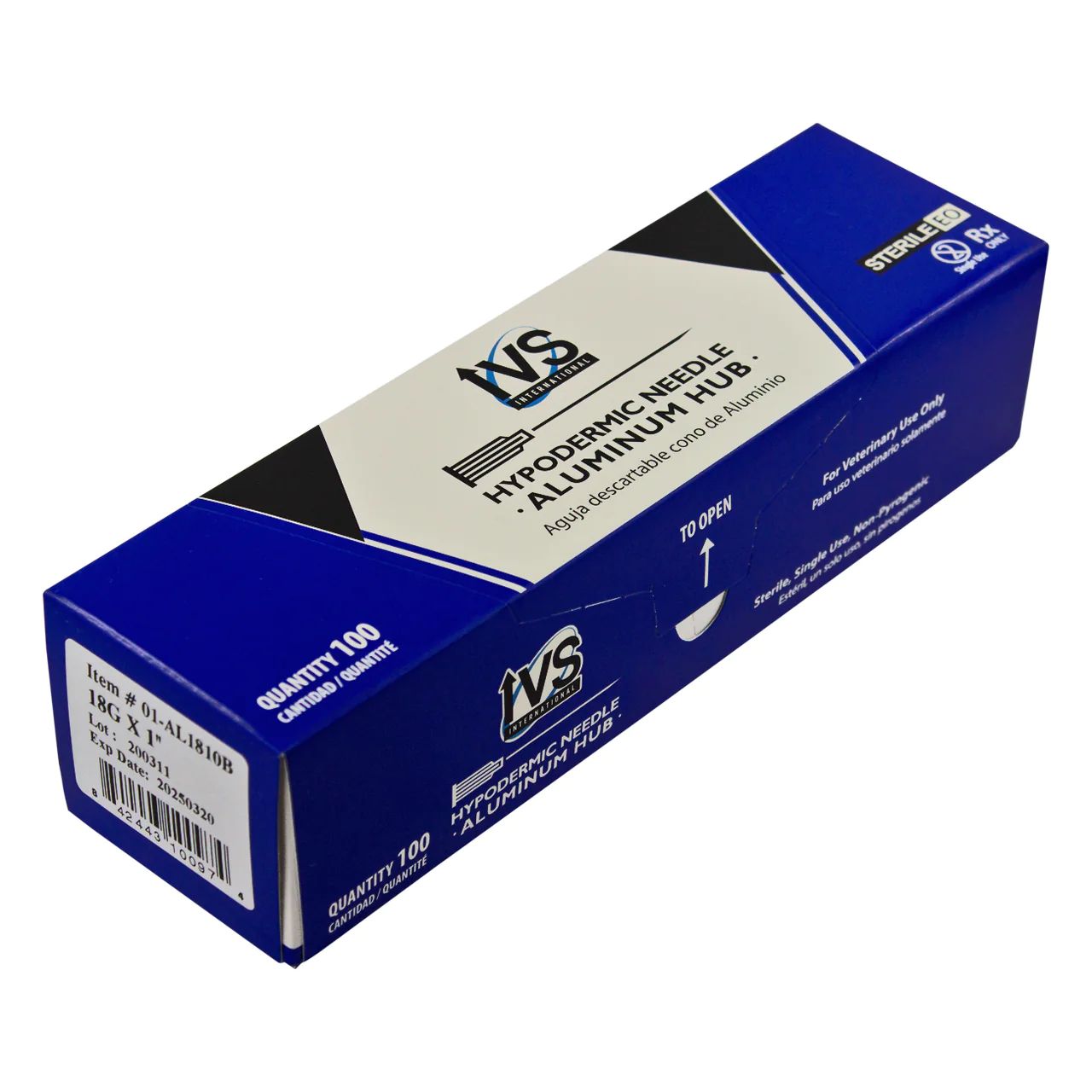 IVS Aluminum Hub Needle (100pk) - 18g x 1"