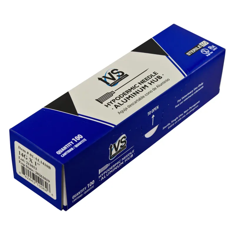 IVS Aluminum Hub Needle 14g x 1" 100/Box